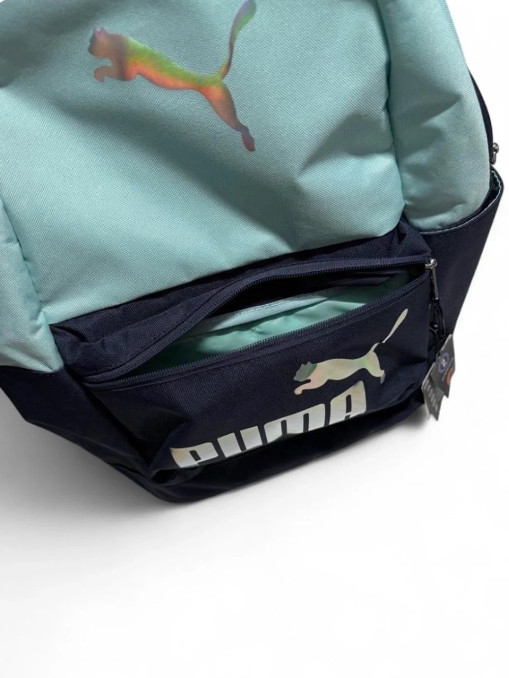 NWT PUMA Activation Backpack Baby Blue Aqua Navy Laptop Pocket School Bag Padded